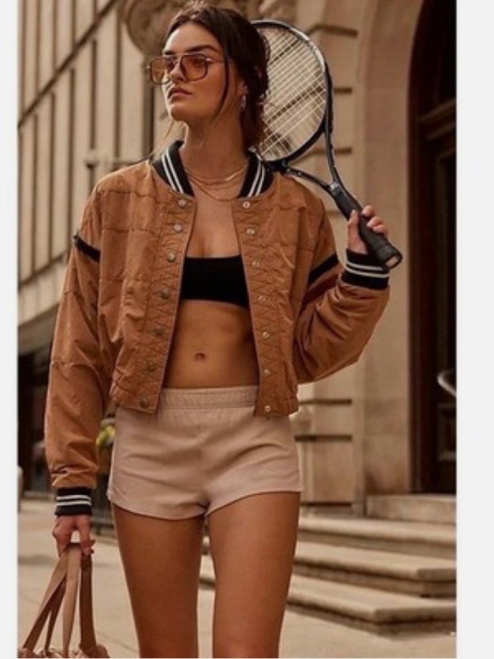 NWT Free People Around The World Cardi Cropped Bomber Jacket